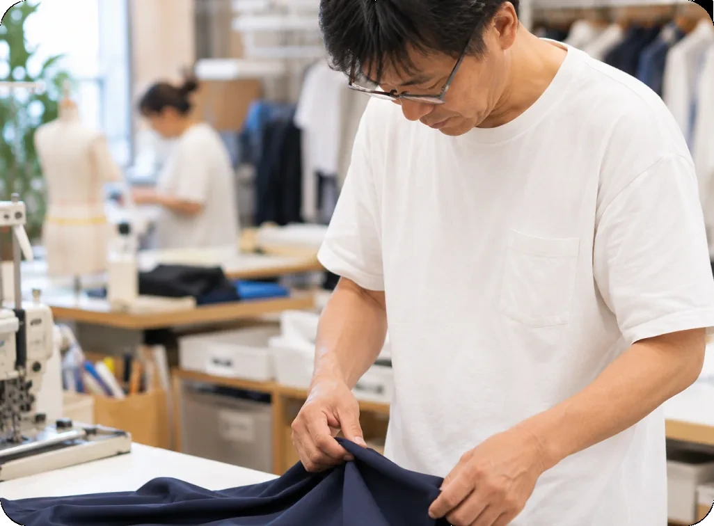 衣類を手作業で仕上げる職人
